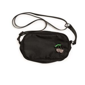 Heart Disco Cherry Crossbody Black Bag 9”x6”